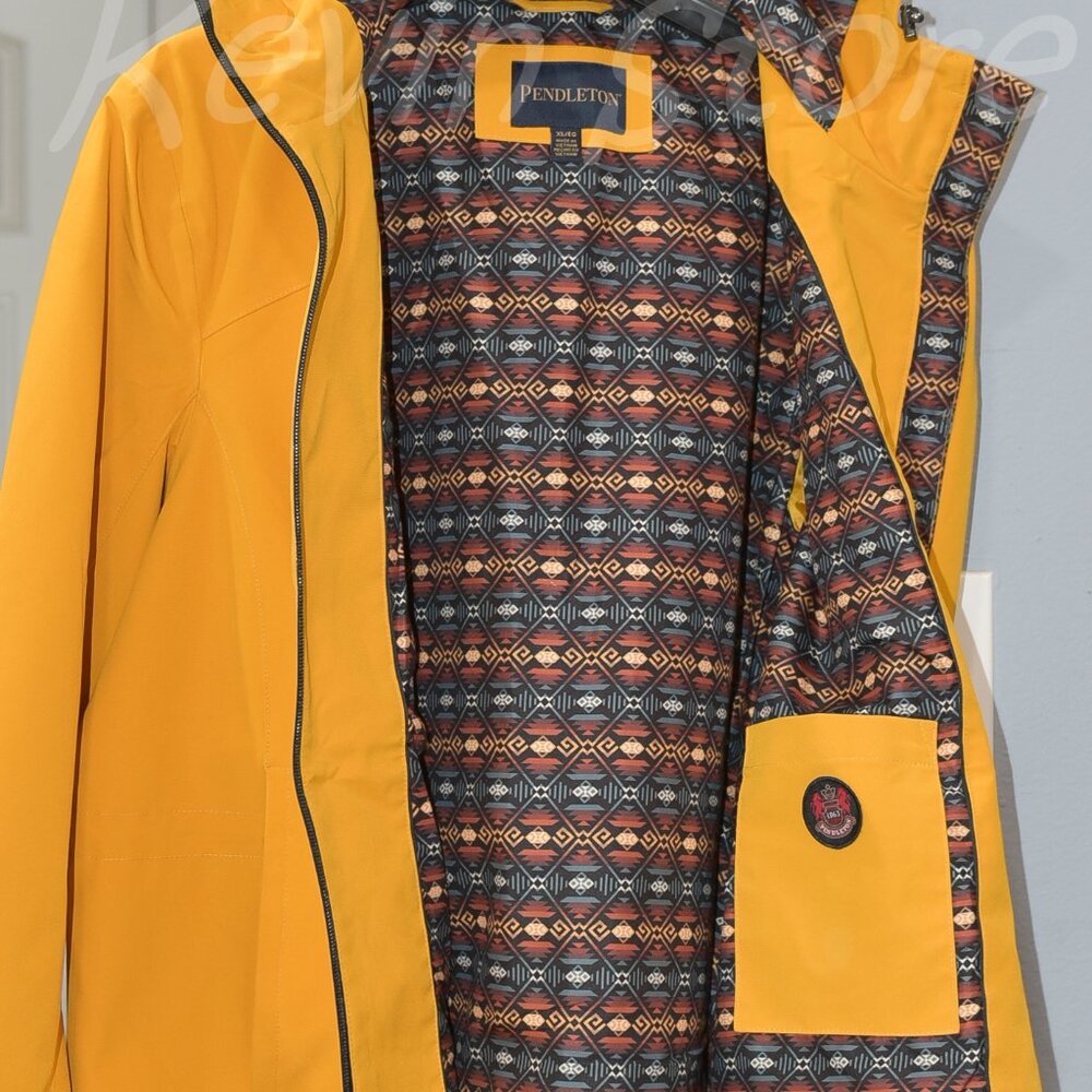 Pendleton Yellow Hooded Trench Coat - Picture 4 of 9